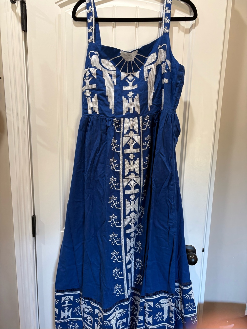 FARM Rio Royal Blue Embroidered Maxi Dress